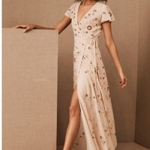 BHLDN Beaded Wrap Dress